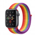 Apple Watch Series 5 // 40мм GPS // Корпус из алюминия цвета «серый космос», спортивный браслет радужного цвета