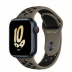 Apple Watch Series 8 // 41мм GPS + Cellular // Корпус из алюминия цвета "темная ночь", спортивный ремешок Nike цвета "серая олива/черный"