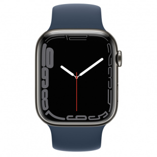 Apple Watch Series 7 // 45мм GPS + Cellular // Корпус из нержавеющей стали графитового цвета, монобраслет цвета «синий омут»