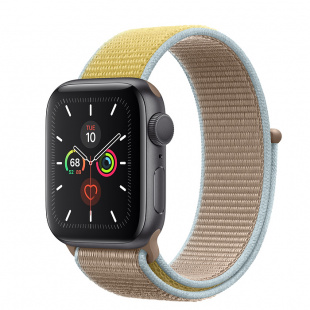 Apple Watch Series 5 // 40мм GPS // Корпус из алюминия цвета «серый космос», спортивный браслет цвета «верблюжья шерсть»