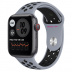 Apple Watch SE // 44мм GPS + Cellular // Корпус из алюминия цвета «серый космос», спортивный ремешок Nike цвета «Дымчатый серый/чёрный» (2020)