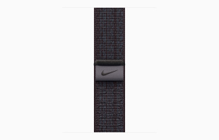 Apple Watch Series 9 // 45мм GPS // Корпус из алюминия серебристого цвета, спортивный браслет Nike цвета "черный/синий"