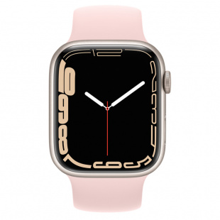 Apple Watch Series 7 // 45мм GPS // Корпус из алюминия цвета «сияющая звезда», монобраслет цвета «розовый мел»