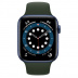 Apple Watch Series 6 // 44мм GPS + Cellular // Корпус из алюминия синего цвета, спортивный ремешок цвета «Кипрский зелёный»
