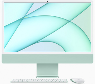 Apple iMac 24" (Custom) Retina 4,5K // Чип Apple M1 8-Core CPU, 7-Core GPU // 8 ГБ, 512 ГБ, Зелёный цвет (2021)