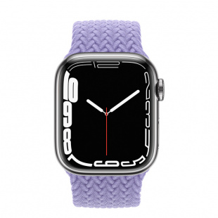 Apple Watch Series 7 // 41мм GPS + Cellular // Корпус из нержавеющей стали серебристого цвета, плетёный монобраслет цвета «английская лаванда»