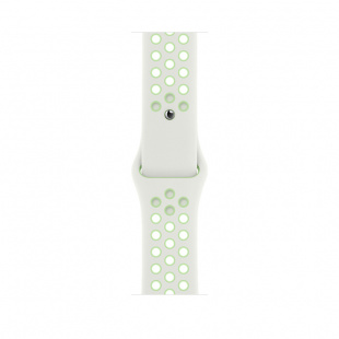 Apple Watch SE // 44мм GPS + Cellular // Корпус из алюминия серебристого цвета, спортивный ремешок Nike цвета «Еловая дымка/пастельный зелёный» (2020)