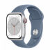 Apple Watch Series 8 // 41мм GPS + Cellular // Корпус из алюминия серебристого цвета, спортивный ремешок сланцево-синего цвета