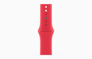 Apple Watch Series 9 // 45мм GPS+Cellular // Корпус из нержавеющей стали серебристого цвета, спортивный ремешок цвета (PRODUCT)RED