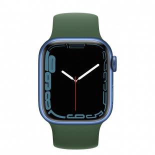 Apple Watch Series 7 // 45мм GPS // Корпус из алюминия синего цвета, монобраслет цвета «зелёный клевер»