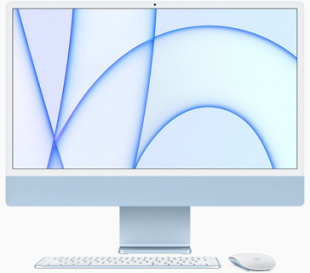 Apple iMac 24" (Custom) Retina 4,5K // Чип Apple M1 8-Core CPU, 8-Core GPU // 16 ГБ, 512 ГБ, Синий цвет (2021)