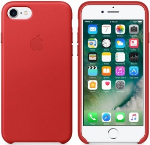 Кожаный чехол для iPhone 7/8, красный цвет, оригинальный Apple, оригинальный Apple
