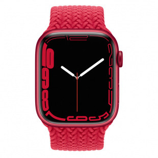 Apple Watch Series 7 // 45мм GPS // Корпус из алюминия красного цвета, плетёный монобраслет цвета (PRODUCT)RED