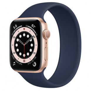 Apple Watch Series 6 // 40мм GPS // Корпус из алюминия золотого цвета, монобраслет цвета «Тёмный ультрамарин»