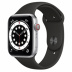 Apple Watch Series 6 // 44мм GPS + Cellular // Корпус из алюминия серебристого цвета, спортивный ремешок черного цвета