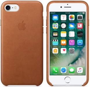 Кожаный чехол для iPhone 7/8, золотисто-коричневый цвет, оригинальный Apple, оригинальный Apple