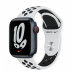 Apple Watch Series 7 // 41мм GPS + Cellular // Корпус из алюминия цвета «тёмная ночь», спортивный ремешок Nike цвета «чистая платина/чёрный»