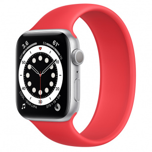 Apple Watch Series 6 // 44мм GPS // Корпус из алюминия серебристого цвета, монобраслет цвета (PRODUCT)RED