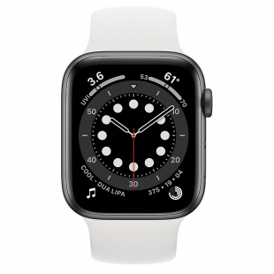 Apple Watch Series 6 // 44мм GPS // Корпус из алюминия цвета "серый космос", монобраслет белого цвета
