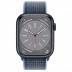 Apple Watch Series 8 // 45мм GPS + Cellular // Корпус из алюминия цвета "темная ночь", спортивный браслет цвета "синий шторм"