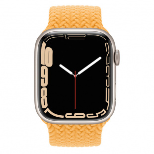 Apple Watch Series 7 // 41мм GPS // Корпус из алюминия цвета «сияющая звезда», плетёный монобраслет цвета «спелый маис»