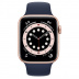 Apple Watch Series 6 // 44мм GPS + Cellular // Корпус из алюминия золотого цвета, спортивный ремешок цвета «Тёмный ультрамарин»