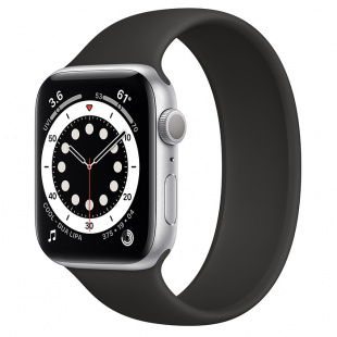 Apple Watch Series 6 // 40мм GPS // Корпус из алюминия серебристого цвета, монобраслет черного цвета