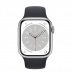 Apple Watch Series 8 // 41мм GPS + Cellular // Корпус из алюминия серебристого цвета, спортивный ремешок цвета "темная ночь"