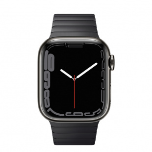 Apple Watch Series 7 // 41мм GPS + Cellular // Корпус из нержавеющей стали графитового цвета, блочный браслет из нержавеющей стали цвета «чёрный космос»