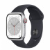 Apple Watch Series 8 // 41мм GPS + Cellular // Корпус из алюминия серебристого цвета, спортивный ремешок цвета "темная ночь"