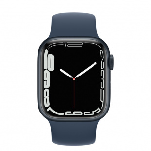 Apple Watch Series 7 // 41мм GPS // Корпус из алюминия цвета «тёмная ночь», монобраслет цвета «синий омут»