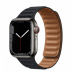 Apple Watch Series 7 // 41мм GPS + Cellular // Корпус из нержавеющей стали графитового цвета, кожаный браслет цвета «тёмная ночь», размер ремешка S/M