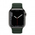 Apple Watch Series 7 // 41мм GPS + Cellular // Корпус из нержавеющей стали графитового цвета, кожаный браслет цвета «зелёная секвойя», размер ремешка M/L