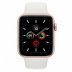 Apple Watch Series 5 // 44мм GPS + Cellular // Корпус из алюминия золотого цвета, спортивный ремешок белого цвета