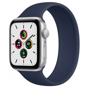 Apple Watch SE // 40мм GPS // Корпус из алюминия серебристого цвета, монобраслет цвета «Тёмный ультрамарин» (2020)