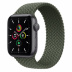 Apple Watch SE // 44мм GPS // Корпус из алюминия цвета «серый космос», плетёный монобраслет цвета «Зелёные холмы» (2020)