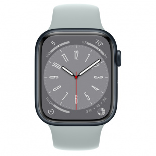 Apple Watch Series 8 // 41мм GPS + Cellular // Корпус из алюминия цвета "темная ночь", спортивный ремешок цвета "суккулент"