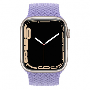 Apple Watch Series 7 // 41мм GPS // Корпус из алюминия цвета «сияющая звезда», плетёный монобраслет цвета «английская лаванда»