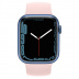 Apple Watch Series 7 // 41мм GPS // Корпус из алюминия синего цвета, монобраслет цвета «розовый мел»