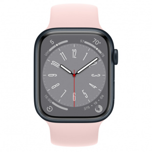 Apple Watch Series 8 // 41мм GPS + Cellular // Корпус из алюминия цвета "темная ночь", монобраслет цвета "розовый мел"