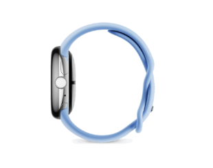 Google Pixel Watch 2, Wi-Fi, серебристый корпус, спортивный ремешок синего цвета (Bay)