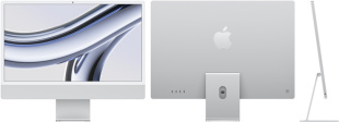 Apple iMac 24" (MQRK3) Retina 4,5K // Чип Apple M3 8-Core CPU, 10-Core GPU // 8 ГБ, 512 ГБ, Серебристый цвет (2023)