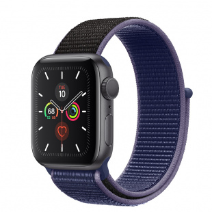 Apple Watch Series 5 // 40мм GPS // Корпус из алюминия цвета «серый космос», спортивный браслет тёмно-синего цвета