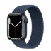 Apple Watch Series 7 // 41мм GPS // Корпус из алюминия цвета «тёмная ночь», плетёный монобраслет цвета «синий омут»