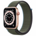 Apple Watch Series 6 // 44мм GPS + Cellular // Корпус из алюминия золотого цвета, спортивный браслет цвета «Зелёные холмы»