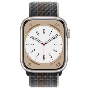 Apple Watch Series 8 // 45мм GPS + Cellular // Корпус из алюминия цвета "сияющая звезда", спортивный браслет цвета "темная ночь"