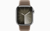 Apple Watch Series 9 // 41мм GPS+Cellular // Корпус из нержавеющей стали серебристого цвета, браслет серо-коричневого цвета, размер M/L