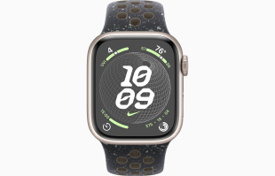 Apple Watch Series 9 // 45мм GPS+Cellular // Корпус из алюминия цвета "сияющая звезда", спортивный ремешок Nike цвета "полуночное небо"
