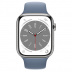 Apple Watch Series 8 // 41мм GPS + Cellular // Корпус из нержавеющей стали серебристого цвета, спортивный ремешок сланцево-синего цвета