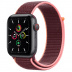 Apple Watch SE // 44мм GPS + Cellular // Корпус из алюминия цвета «серый космос», cпортивный браслет сливового цвета (2020)